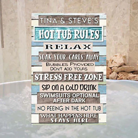 Hot Tub Rules Sign