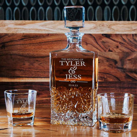 Eternal Wedding Personalised Whiskey Decanter - Choice of 5 Decanter Styles