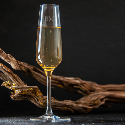 Personalised Initials Engraved Champagne Glass