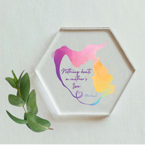 Mum & Child Colourful Silhouette Acrylic Coasters - Set of 4