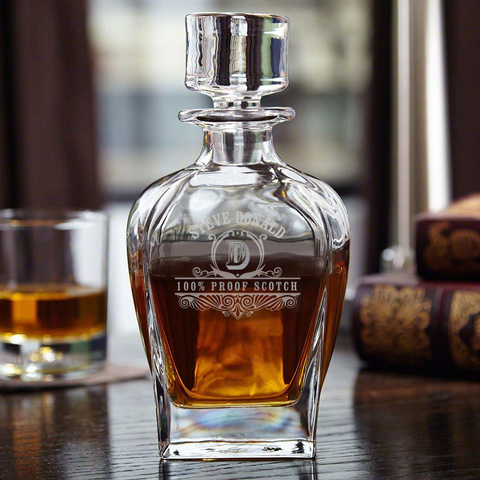 Old Western Personalised Engraved Elegance Whiskey Decanter