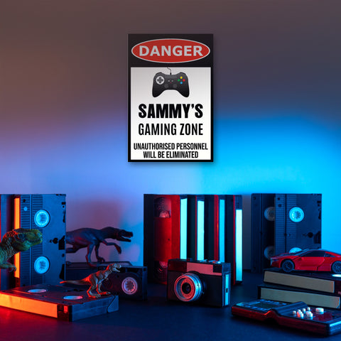 danger gaming zone sign