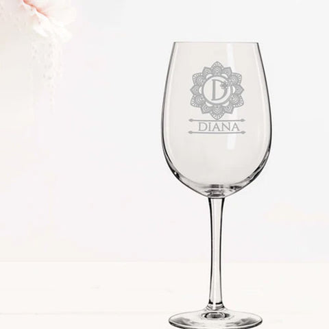 Africana Engraved Personalised Wine Glass