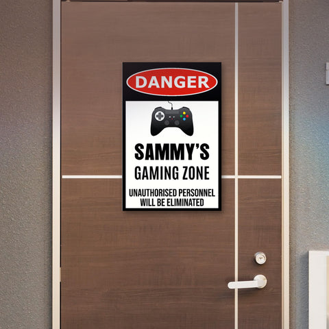 danger gaming zone sign