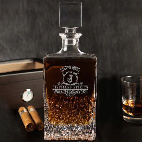 Old Western Personalised Engraved Icy Whiskey Decanter