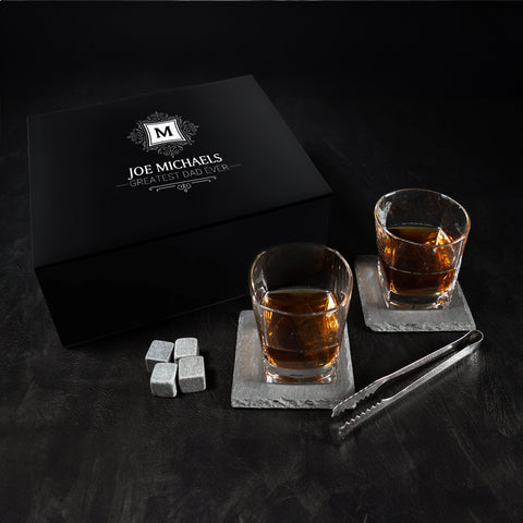 Prestige Monogram Personalised Empire Whiskey Glasses Set
