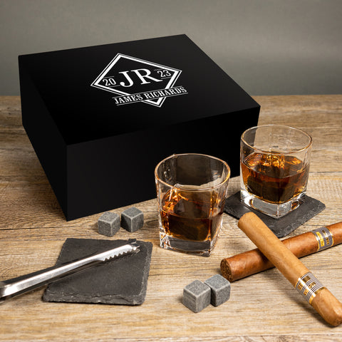 Diamond Personalised Empire Whiskey Glasses Set