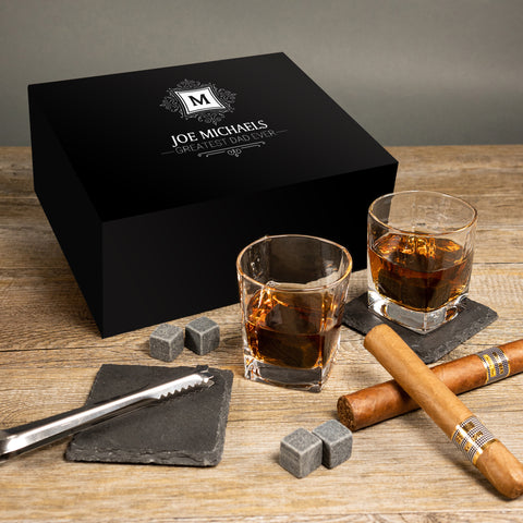 Prestige Monogram Personalised Empire Whiskey Glasses Set