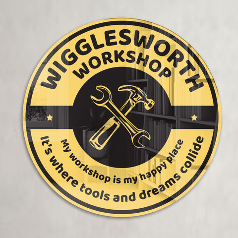 personalised workshop wall mirror