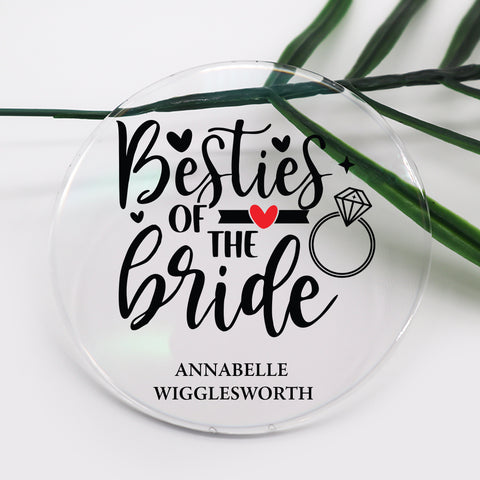 bride acrylic coaster set