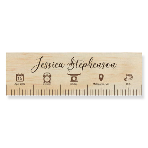 wooden baby wall birth ruler