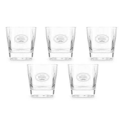 Wedding Party Whiskey Glass Gift Bundle - 5 Glasses