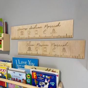 wooden baby wall birth ruler