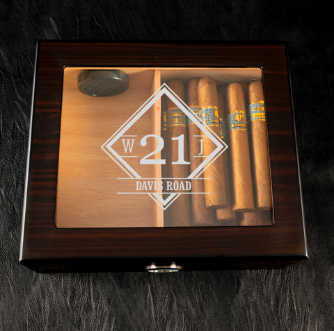 engraved cigar humidor