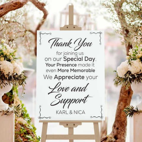 Thank you for joining us Printed Wedding Sign