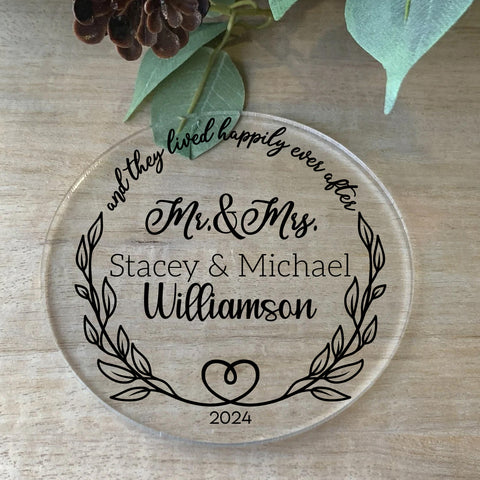 Happily Ever After Personalised Wedding Coasters Favours
