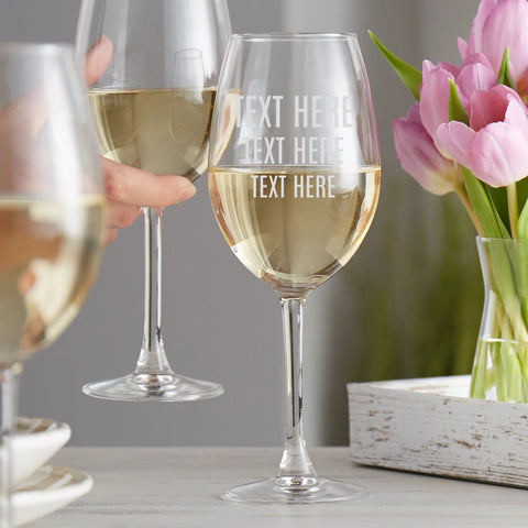 Custom Message or Slogan - Choice of Engraved Wine and Champagne Glasses
