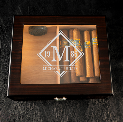 personalised engraved cigar humidor