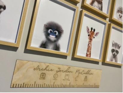 wooden baby wall birth ruler