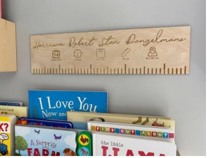 wooden baby wall birth ruler
